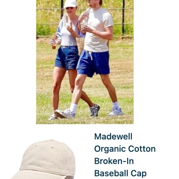 Madewell Organic Cotton Broken-In Baseball Cap Sunfaded Mint Green Taylor Swift - Picture 7 of 7